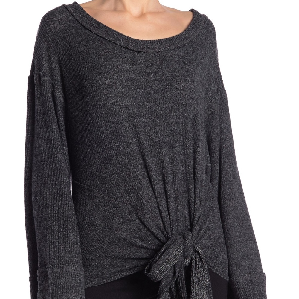 Peach Love tie front sweater